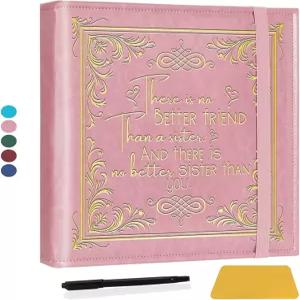 CWEGSJ 자매 사진 앨범 3x5 4x6 5x7 DIY 메모리 가죽 커버 베스티 선물 BFF 책 소울 (앨범 베터