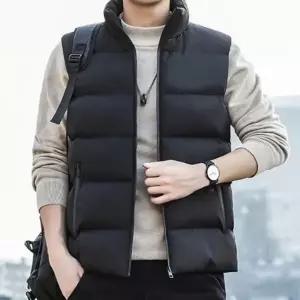 남성 패딩조끼 겨울 이너조끼 보온 레이어드 집업 블랙