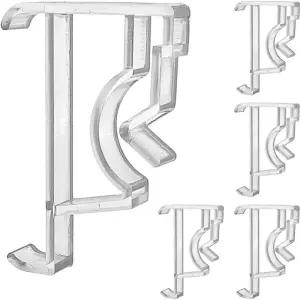 큐텍 밸런스 클립 2인치 5개 투명 플라스틱 숨겨진 리테이너 홀더 윈도우 블라인드 수평 인조 및 우드 커버