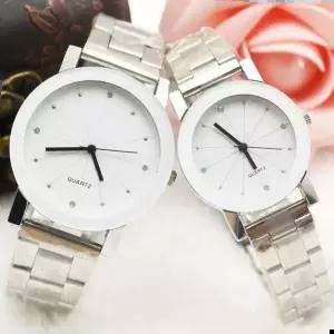 여자가죽시계 모던 패션 기하학 패턴 메탈 커플 시계