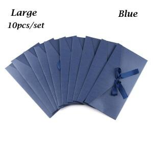 10 개/대 결혼식 초대 편지지 여러 가지 빛깔의 레트로 진주 빛 종이 봉투 인사말 카드 가방 리본 메일러