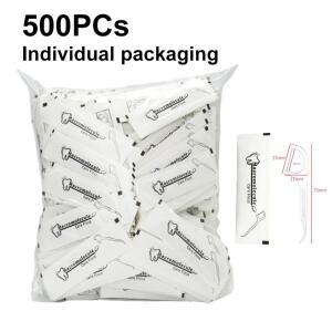 500PCs 일회용 치실 친환경 이쑤시개 호텔 가족을위한 스틱을 개별적으로 포장