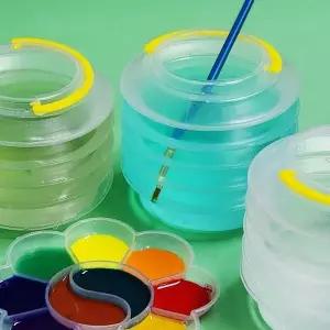 미술 자바라 물통 소형 자바라물통 미술물통 수채화물