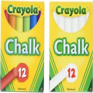 크레욜라 무독성 화이트 분필(12개 상자) 및 컬러 번들
