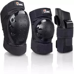 롤러 인라인 스케이팅 스쿠터 스케이트보드를 위한 JBM 성인 및 무릎 보호대 팔꿈치 패드 손목
