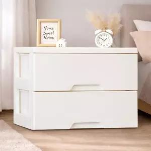 보노하우스 모던플러스 서랍장 화이트 2단 와이드 수납장