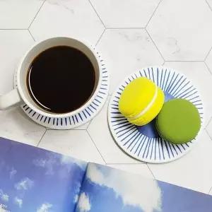 원형 세라믹 코스터 작은 바다 세트 컵받침 진열대 찻