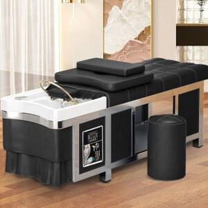 스파 샴푸대 마사지샵 검정 샴푸베드 의자 업소용 전동의자 면도 온수기