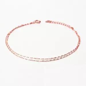 정품 14K GOLD 로즈골드 잠자리2 더블 체인 두줄 팔찌 W3C73C9