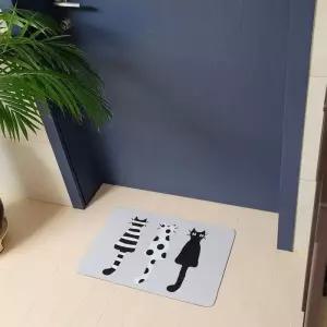 [룽스]검정고양이 빨아쓰는 규조트 고양이 발매트 40x60