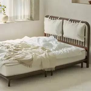 상일리베가구 클로드 2100 패브릭쿠션 원목 침대 퀸 (본넬유로탑Q 매트포함)