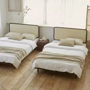 상일리베가구 빈센트 2100 가죽헤드 호텔 트윈 침대 프레임 SS+SS+협탁1EA