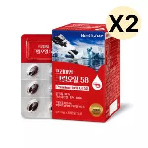 뉴트리디데이 크릴오일58 인지질 아스타잔틴 30캡슐X2 BNS