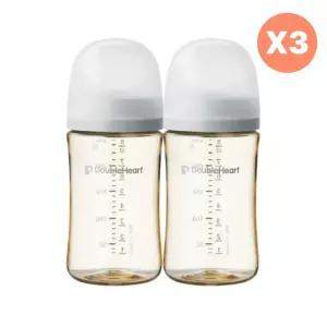 더블하트 PPSU 젖병 240ml 6개 젖꼭지 6개 그레이 BNA
