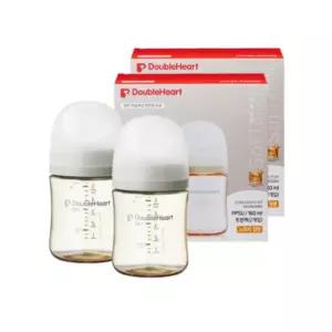 더블하트 아기 젖병 트윈팩 160ml X 2 노꼭지 베이지 BNA