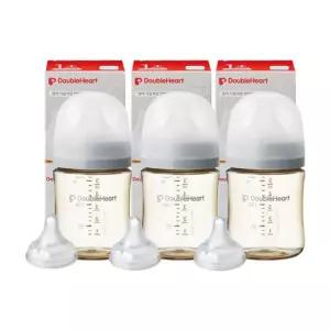 더블하트 배앓이방지 젖병 모유실감 160ml 3개 그레이 BNA