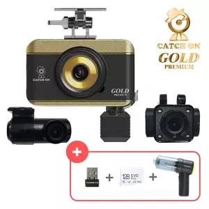 캐치온 골드 프리미엄 4채널 블랙박스 WIFI동글, 메모리카드 128, 미니청소기