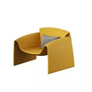 소파의자 유럽식 인조가죽 옐로우 1인용 (WFHJKV4)