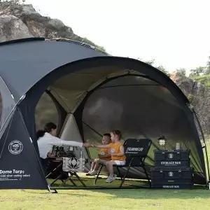 10인용 야외텐트 돔쉘터 블랙 8 가림막포함 (WFHJJ5G)