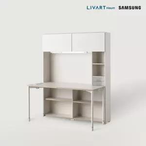 오브제 1400 5단 학생 책상세트 콘센트형 (삼성조명/도어)