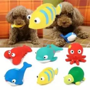 ( )강아지 장난감 물고기 인형 라텍스 토이 애견 공 놀이