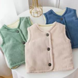 유아 코듀로이 아동 겨울 플리스 베스트 후리스 조끼