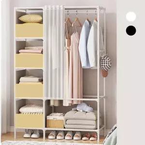 [룽스]간이옷장 수납행거 자취옷장 조립식 수납 침실 대형