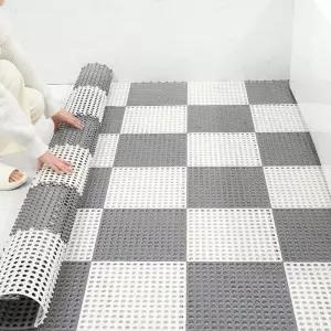 [룽스]미끄럼방지매트 매트 건식 화장실 조립 바닥 발판 1P