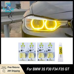 2012- BMW 호환 3 시리즈 F30 F35 F34 GT 주간 주행 등 320i Pre-LCI 용 노란색 천사 눈 DRL 보드