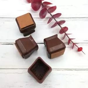 의자발커버 긁힘방지 의자발 4개세트 사각중형진갈색 (WFJPVW1)