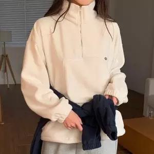 [다잇템] 여자 펜던트 드로우코드 하이넥 플리스 박스 하프집업 맨투맨_24000039_588872