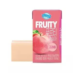 덴마크 푸르티 복숭아 설탕무첨가 고과즙 주스 120ml 24팩