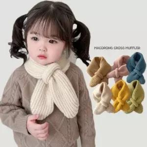 아동 마카롱 크로스 네키 니트 머플러 목도리 키즈 유아 여아 남아 스카프 겨울 방한 어린이집 선물