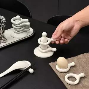 도자기 SA25OX66 수저받침 데일리 숟가락 세트 클래식 저가락