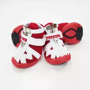 신발 레드 4호 반려견양말 애견양말 애견슈즈 양말미끄럼방지 슈즈