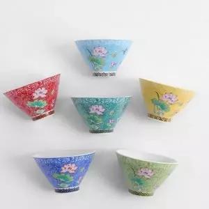 연꽃 문양 다기 찻잔 사케잔 명절 선물용 테이블웨어