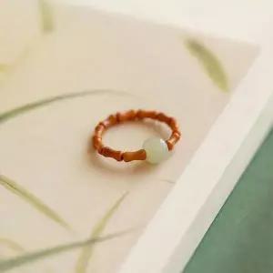 소원반지 수공예 스타일 행운 비즈 대나무 검지반지