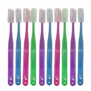 치과납품/두줄칫솔 10개+캡10개/교정 치과 치과용칫솔