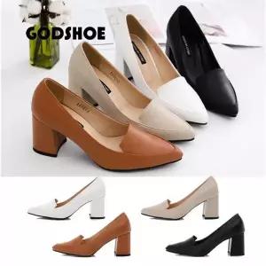 [갓슈] 와인 7cm 하이힐 펌프스 수제화 스퀘어힐 여성구두 (S2754832)