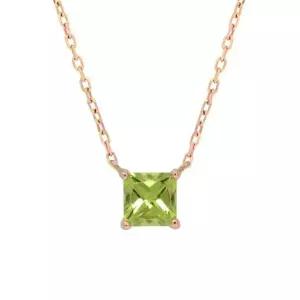 [다미젬] 14k 8월 탄생석 페리도트 스퀘어 목걸이 (S3032886)