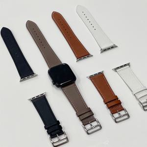 애플워치 가죽 스트랩 5 4 3 2 SE 세대스포츠 시계줄 밴드 루프 가죽 케이스 메탈 슬림