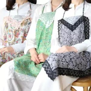 [KC인증]국산 꽃무늬 휴대용앞치마 미니 면 레이스앞치마 단체 선물용 / 다용도 스카프 무릎덮개