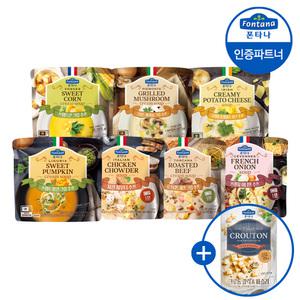 폰타나 전자레인지용수프 180g 6+6개 골라담기 +크루통 1개