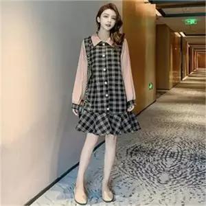 [오노마] ONM 카라 프릴 체크원피스 (S8055619)