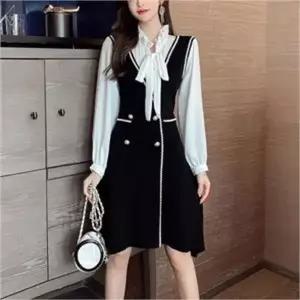 [오노마] ONM 레이어드 스타일 원피스 A라인 스커트 프릴넥 (S8056312)