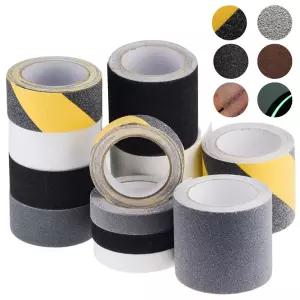 미끄럼방지 테이프 10cm x 10m 검정, 회색, 검정+노란색 실내 계단 바닥 욕실