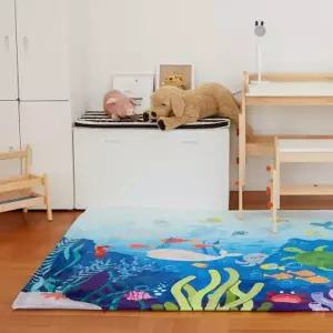 [텐바이텐]DTP 바다탐험 사각러그 150x200 유아 자동차 도로 놀이 매트