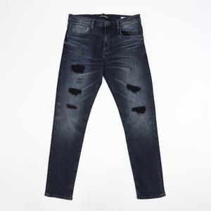 슬림 스크레치 패치 데님 중청 JN163