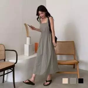 [깨비몰] 여성 베이직 스타일 포켓 민소매 멜빵원피스 (S8710622)