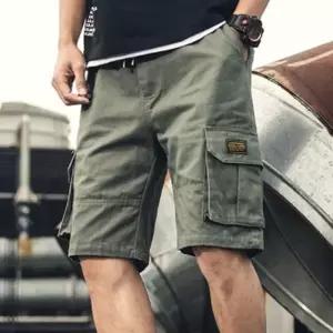 [셀러허브][다잇템] 남자 빅사이즈 큰사이즈 허리밴딩 포켓 카고반바지 (S8910984)